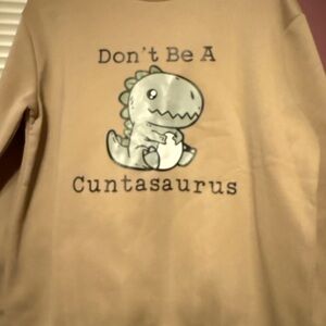 SHEIN Tan Dinosaur Graphic Hoodie